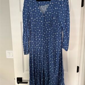 Levi's Blue Long Sleeve Floral Dress